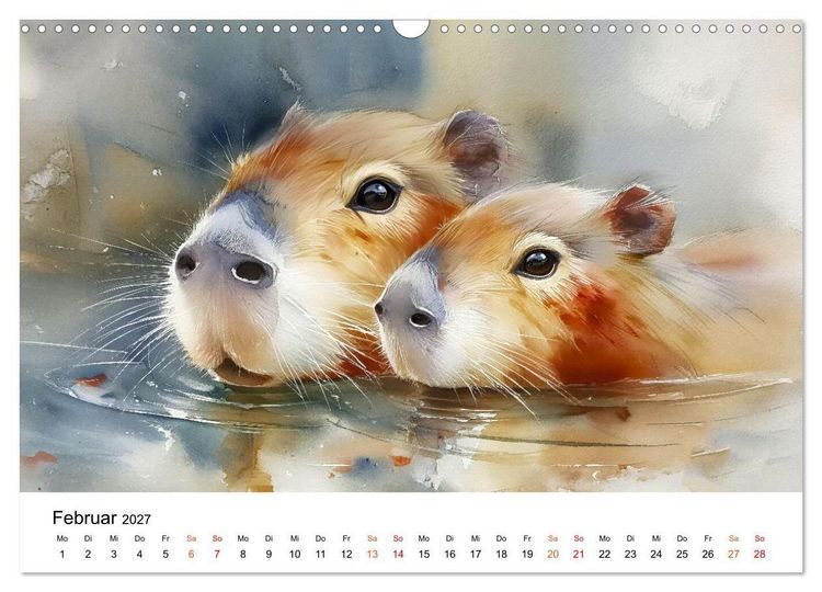Produktbild: Capybara - die Kunst des gelassenen Daseins (Wandkalender 2027 DIN A3 quer), CALVENDO Monatskalender