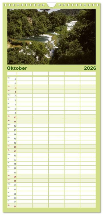 Produktbild: Familienplaner 2026 - Kroatiens wilde Sch&ouml;nheit mit 5 Spalten (Wandkalender, 21 x 45 cm) CALVENDO