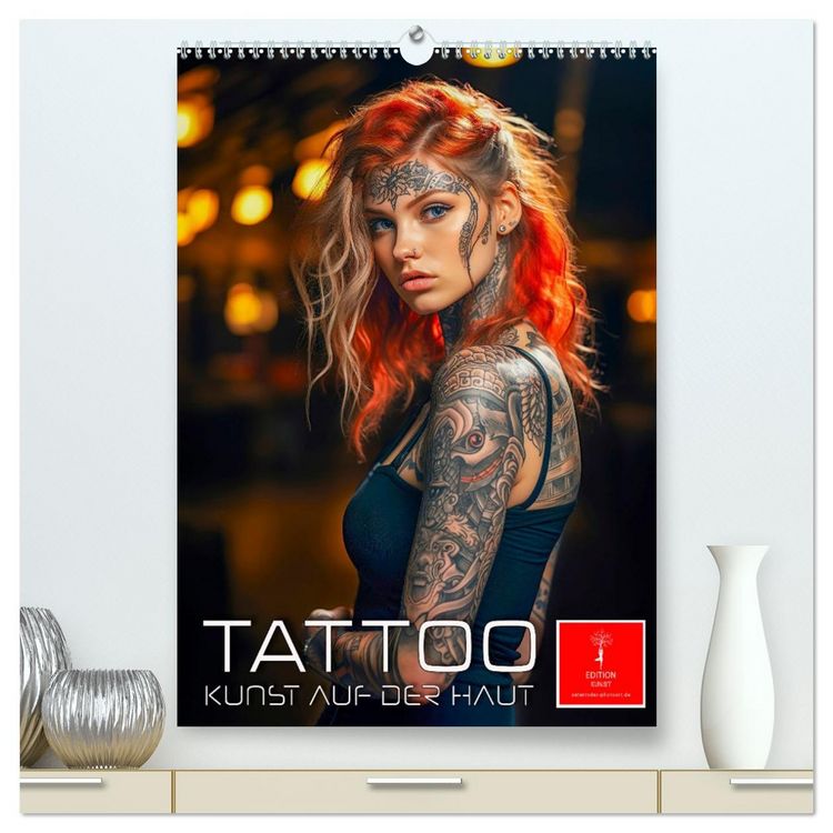Produktbild: Tattoo Kunst auf der Haut (hochwertiger Premium Wandkalender 2026 DIN A2 hoch), Kunstdruck in Hochglanz