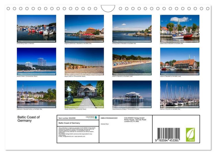 Produktbild: Baltic Coast of Germany (Wall Calendar 2027 DIN A4 landscape), CALVENDO 12 Month Wall Calendar