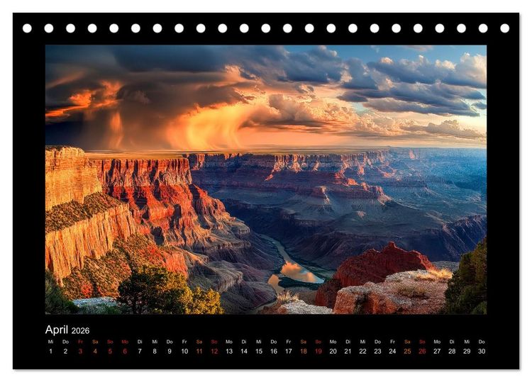 Produktbild: Nationalparks der USA - wilde Sch&ouml;nheiten (Tischkalender 2026 DIN A5 quer), CALVENDO Monatskalender