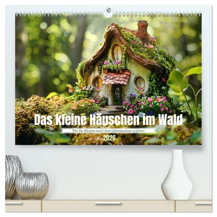 Produktbild: Das kleine H&auml;uschen im Wald (hochwertiger Premium Wandkalender 2026 DIN A2 quer), Kunstdruck in Hochglanz