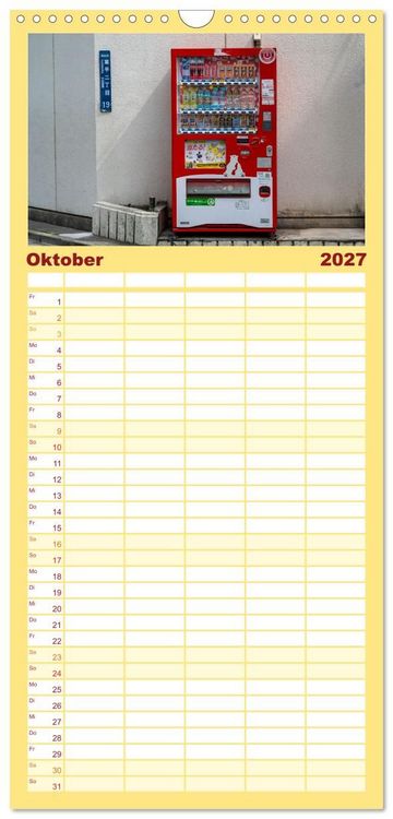 Produktbild: Familienplaner 2027 - Tokios bunte Automatenwelt mit 5 Spalten (Wandkalender, 21 x 45 cm) CALVENDO