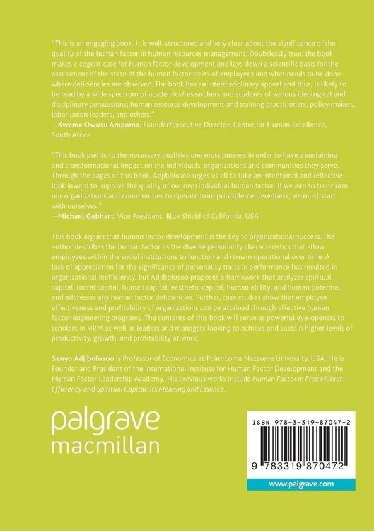 Produktbild: The Human Factor Approach to Managerial and Organizational Efficiency and Effectiveness