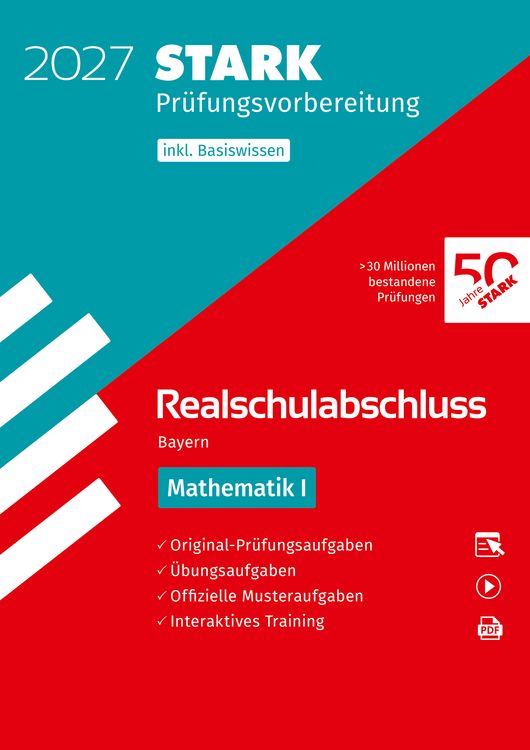 Produktbild: STARK Mathematik I - Realschulabschluss 2027 Bayern - Pr&uuml;fungsvorbereitung inkl. Basistraining