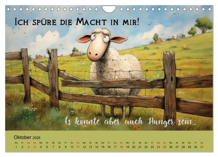 Produktbild: Schafspr&uuml;che (Wandkalender 2026 DIN A4 quer), CALVENDO Monatskalender