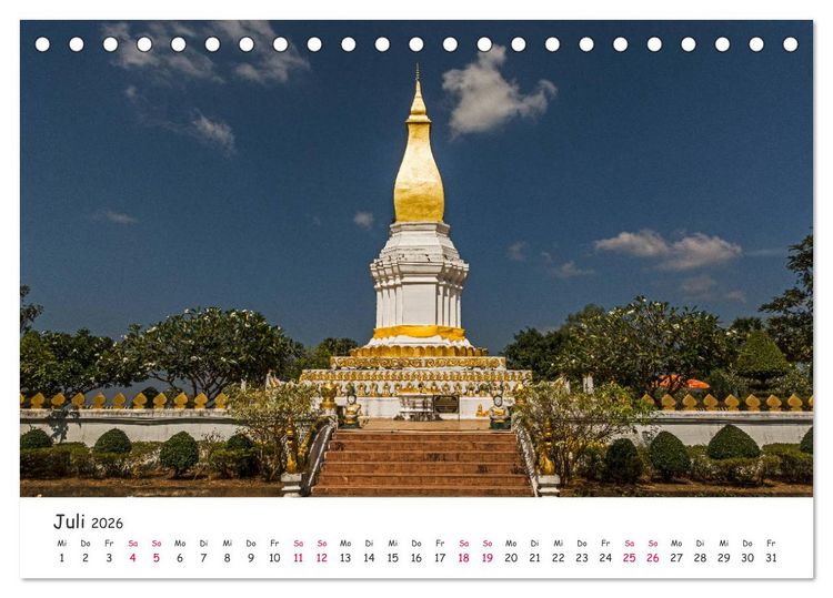 Produktbild: Laos - Im Herzen Indochinas (Tischkalender 2026 DIN A5 quer), CALVENDO Monatskalender
