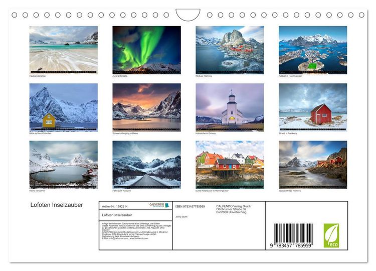 Produktbild: Lofoten Inselzauber (Wandkalender 2026 DIN A4 quer), CALVENDO Monatskalender