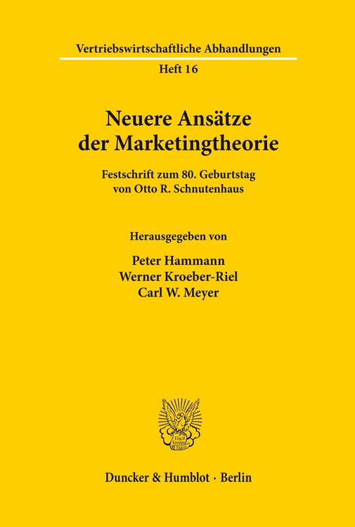 Produktbild: Neuere Ans&auml;tze der Marketingtheorie.