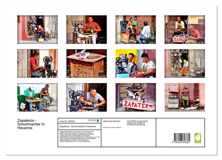 Produktbild: Zapateros - Schuhmacher in Havanna (Wandkalender 2026 DIN A3 quer), CALVENDO Monatskalender