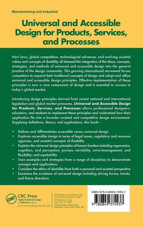 Produktbild: Universal and Accessible Design for Products, Services, and Processes