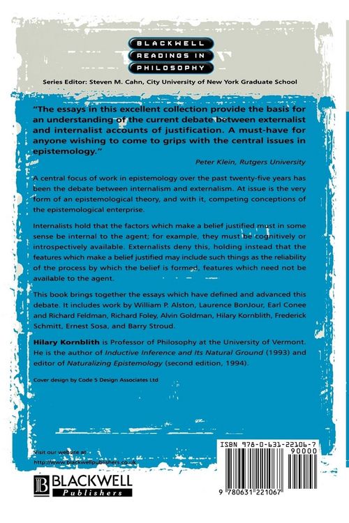 Produktbild: Kornblith: Epistemology Internalism Externalism