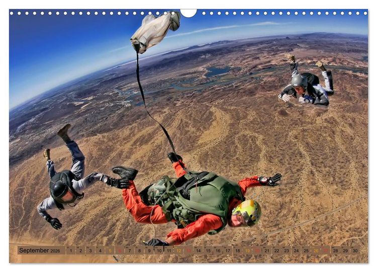 Produktbild: Fallschirmspringen - Mut und Abenteuer (Wandkalender 2026 DIN A3 quer), CALVENDO Monatskalender