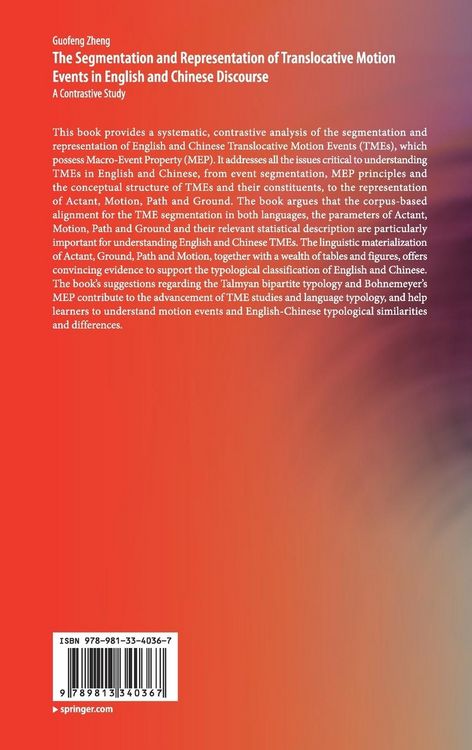 Produktbild: The Segmentation and Representation of Translocative Motion Events in English and Chinese Discourse