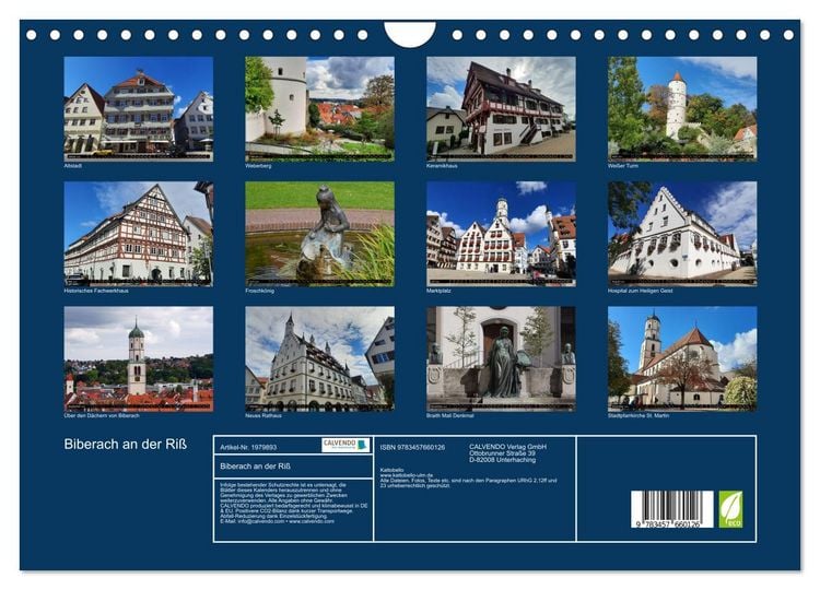 Produktbild: Biberach an der Ri&szlig; (Wandkalender 2026 DIN A4 quer), CALVENDO Monatskalender