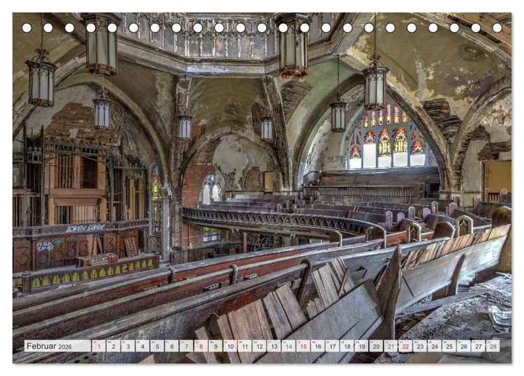 Produktbild: Detroit - Modern Ruins (Tischkalender 2026 DIN A5 quer), CALVENDO Monatskalender