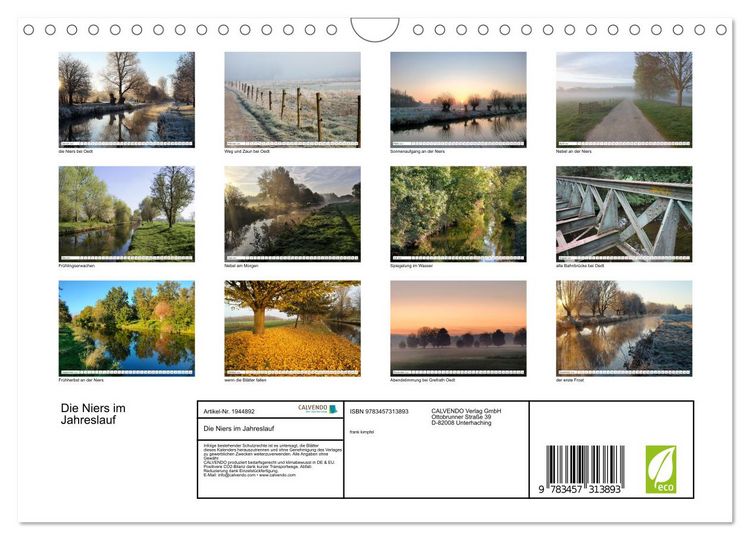 Produktbild: Die Niers im Jahreslauf (Wandkalender 2026 DIN A4 quer), CALVENDO Monatskalender