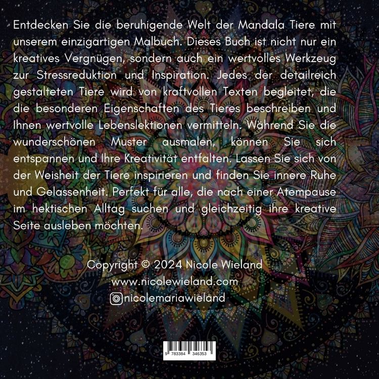 Produktbild: Mandala Malbuch f&uuml;r Erwachsene: Die Kraft der Tiere