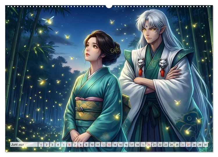 Produktbild: Meiji Mondkalender (hochwertiger Premium Wandkalender 2027 DIN A2 quer), Kunstdruck in Hochglanz