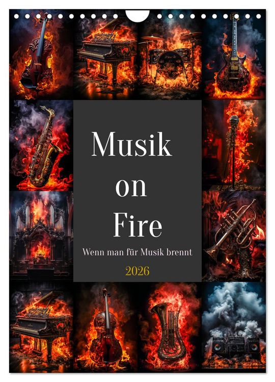 Produktbild: Musik on Fire (Wandkalender 2026 DIN A4 hoch), CALVENDO Monatskalender