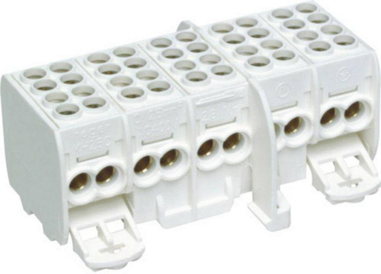 Produktbild: Hager KH25C KH25C 5P Wei&szlig; Anschlussblock Klemme 5polig 80A 1St.