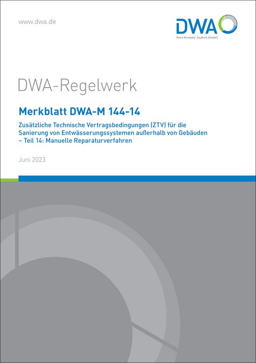 Produktbild: Merkblatt DWA-M 144-14 Zus&auml;tzliche Technische Vertragsbedingungen (ZTV) f&uuml;r die
