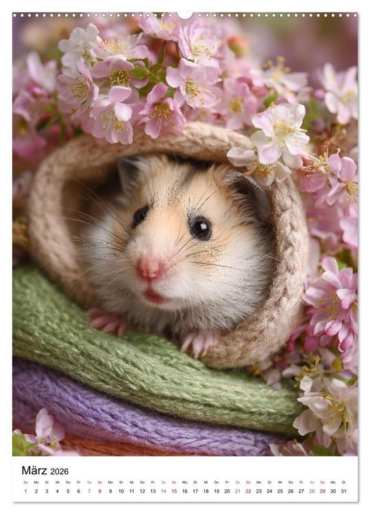 Produktbild: Hamster - s&uuml;&szlig;e Tiere zum Verlieben (hochwertiger Premium Wandkalender 2026 DIN A2 hoch), Kunstdruck in Hochglanz