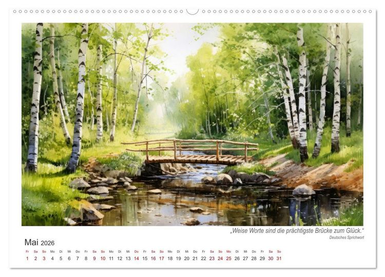 Produktbild: Br&uuml;ckenromantik (Wandkalender 2026 DIN A2 quer), CALVENDO Monatskalender