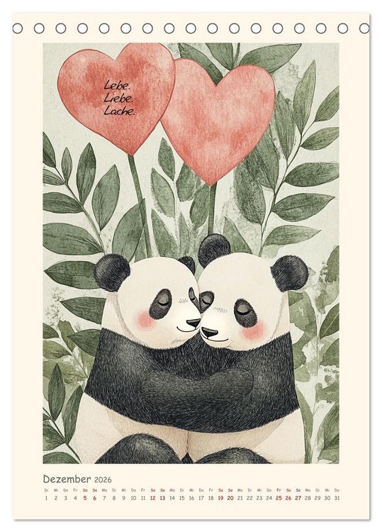 Produktbild: Liebenswerte Tierillustrationen (Tischkalender 2026 DIN A5 hoch), CALVENDO Monatskalender