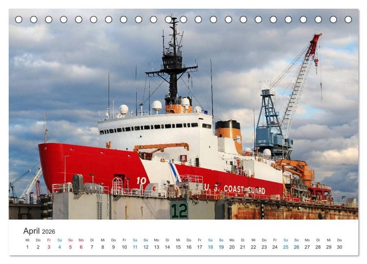 Produktbild: Gro&szlig;e und kleine Schiffe im Seehafen Seattle (Tischkalender 2026 DIN A5 quer), CALVENDO Monatskalender
