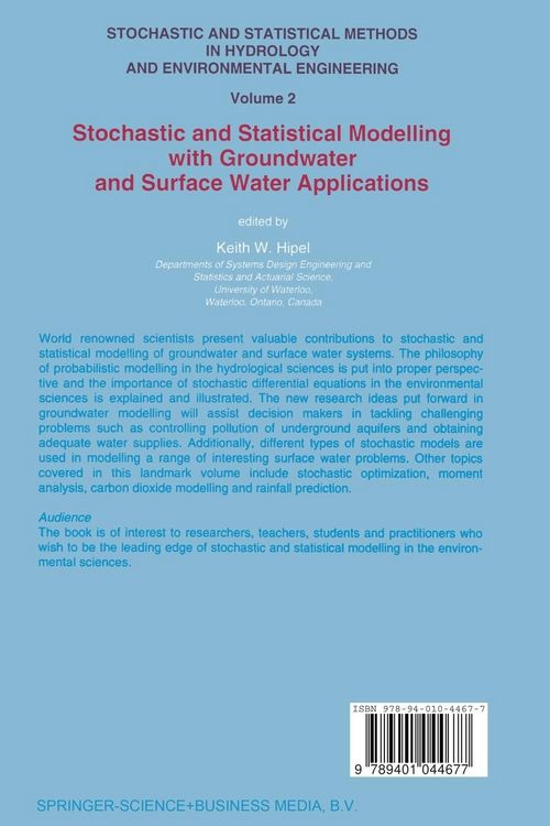 Produktbild: Stochastic and Statistical Methods in Hydrology and Environmental Engineering