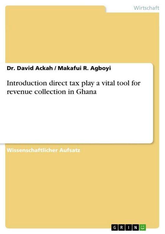 Produktbild: Introduction direct tax play a vital tool for revenue collection in Ghana