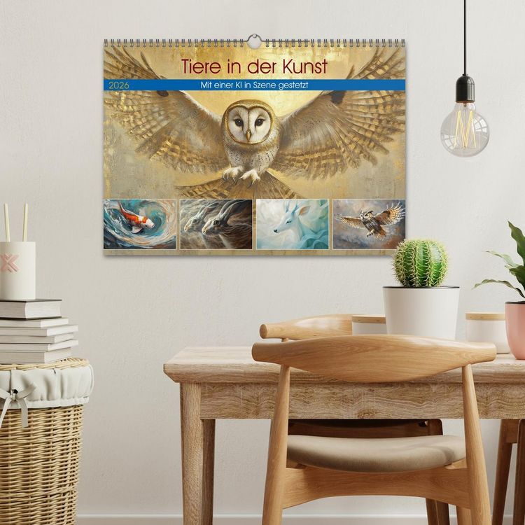 Produktbild: Tiere in der Kunst (Wandkalender 2026 DIN A3 quer), CALVENDO Monatskalender