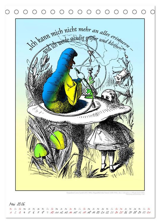 Produktbild: Alice im Wunderland - Weltliteraturkalender (Tischkalender 2026 DIN A5 hoch), CALVENDO Monatskalender