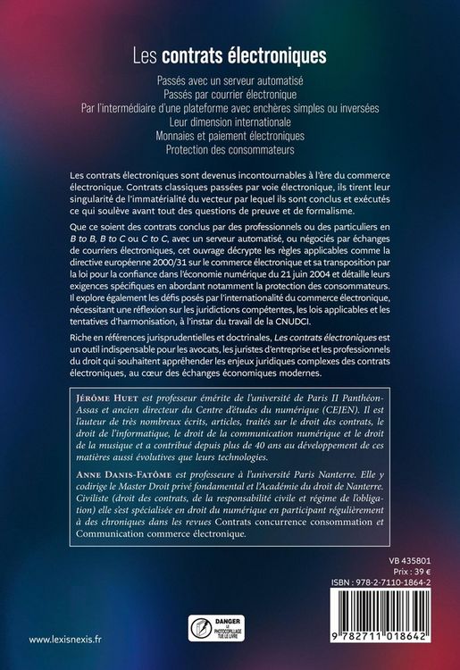 Produktbild: Les contrats electroniques
