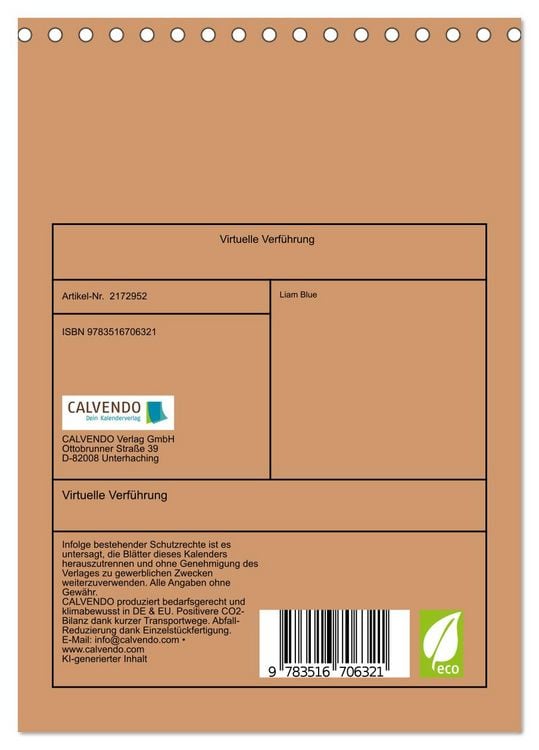 Produktbild: Virtuelle Verf&uuml;hrung (Tischkalender 2026 DIN A5 hoch), CALVENDO Monatskalender