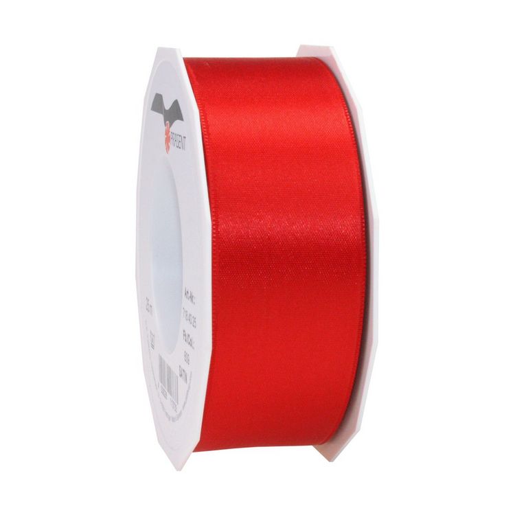 Produktbild: PR&Auml;SENT Doppelsatinband rot 40mmx25m