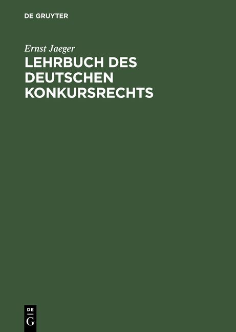 Produktbild: Lehrbuch des deutschen Konkursrechts