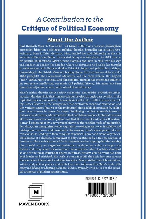 Produktbild: A Contribution to the Critique of Political Economy