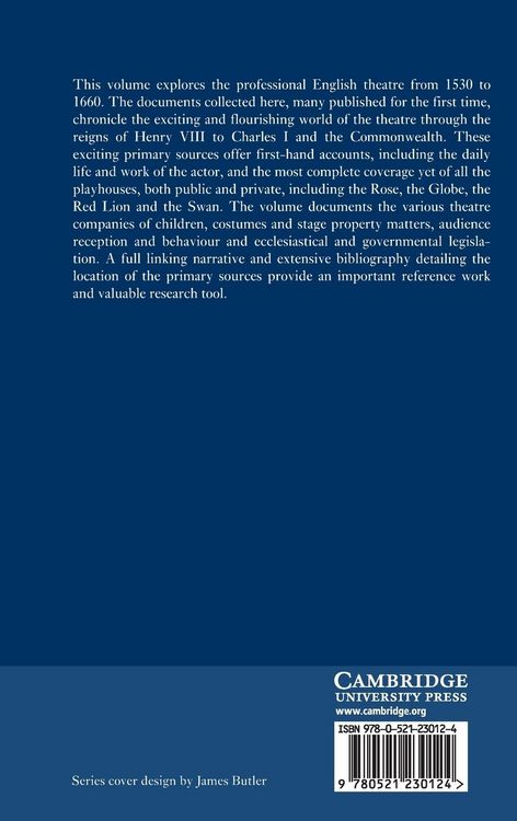 Produktbild: English Professional Theatre, 1530-1660