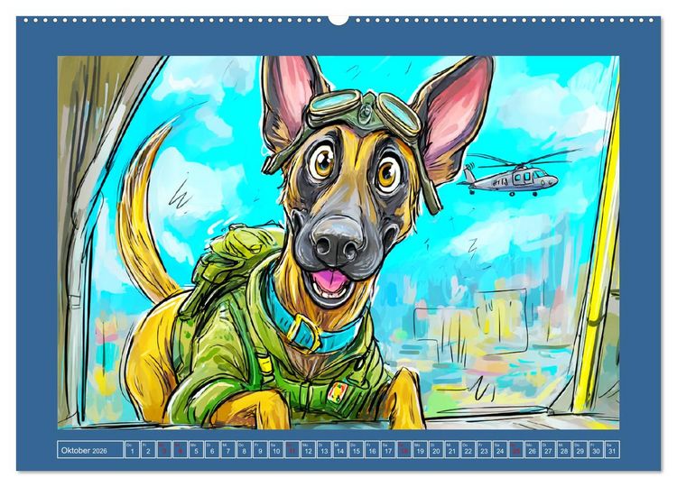 Produktbild: Malinois Fun. Lustige Cartoons vom Diensthund des Jahres! (hochwertiger Premium Wandkalender 2026 DIN A2 quer), Kunstdruck in Hochglanz