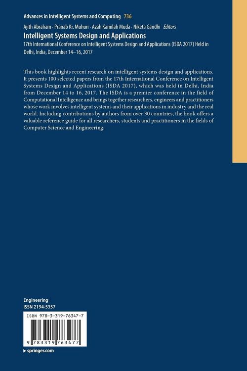 Produktbild: Intelligent Systems Design and Applications