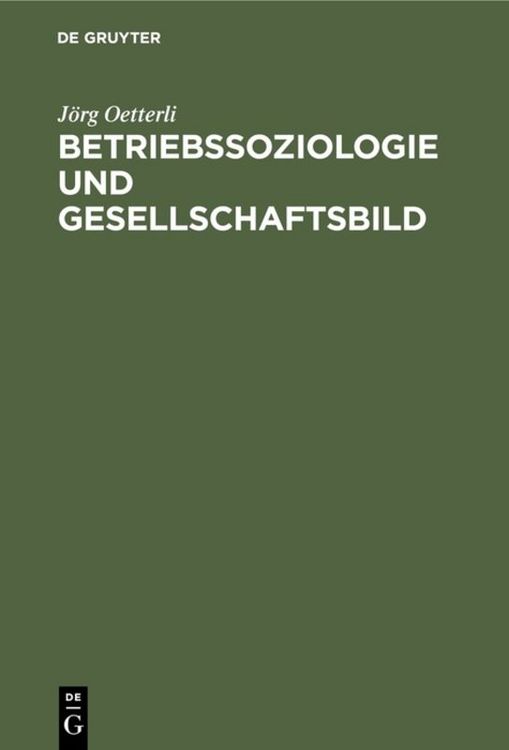Produktbild: Betriebssoziologie und Gesellschaftsbild