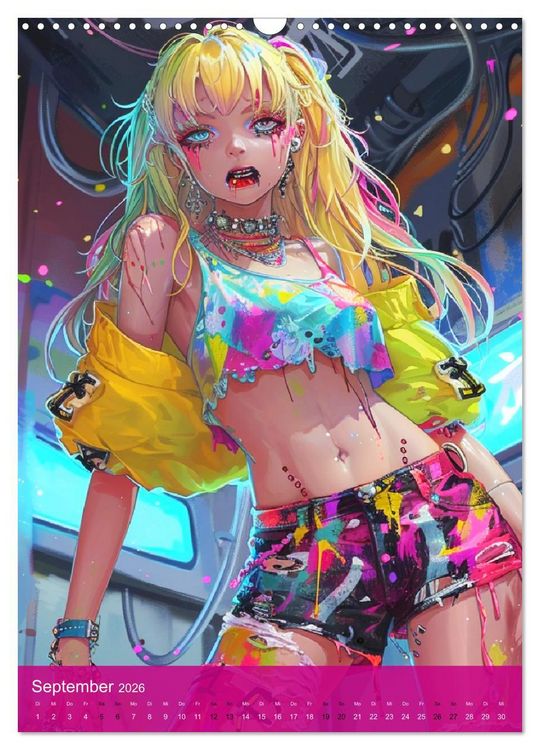 Produktbild: Manga-Comics. Cyberpunk Anime. Science Fiction Girls (Wandkalender 2026 DIN A3 hoch), CALVENDO Monatskalender