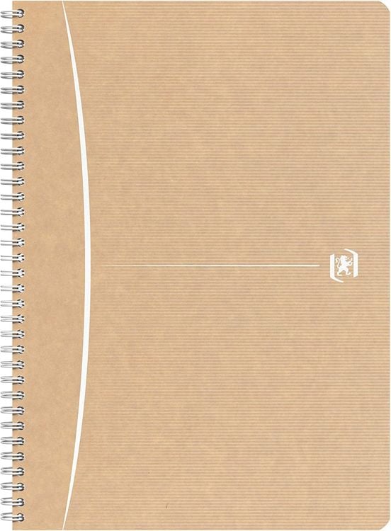 Produktbild: OXFORD Notizbuch Touareg A4, liniert, 180 Seiten, recyceltes Papier, Spiralbindung, Einband, Kraftpapier, zuf&auml;llige Farbauswahl sortiert