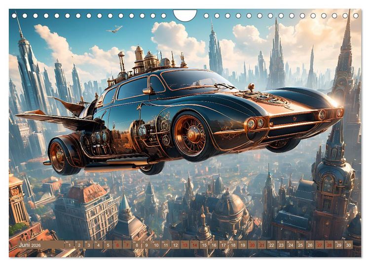 Produktbild: Steampunk Flugmaschinen (Wandkalender 2026 DIN A4 quer), CALVENDO Monatskalender