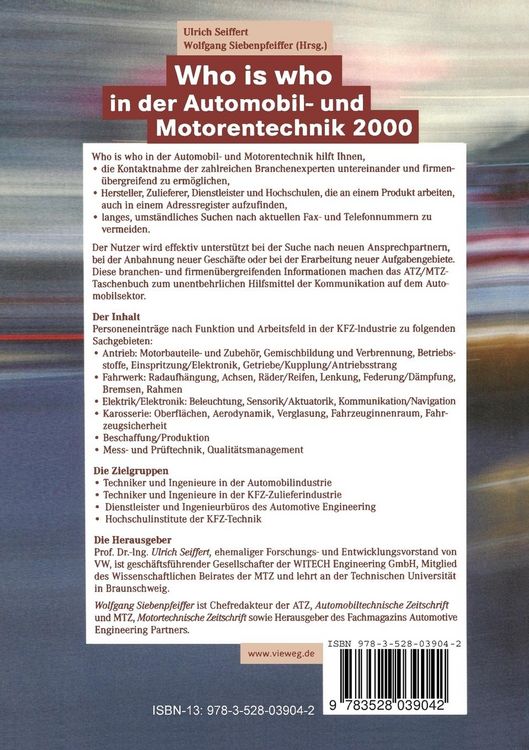 Produktbild: Who is who in der Automobil- und Motorentechnik 2000