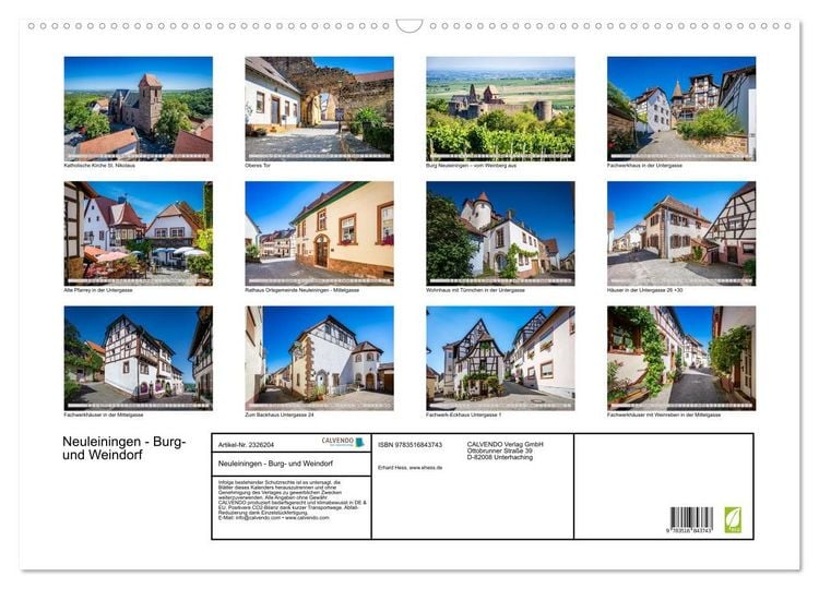 Produktbild: Neuleiningen - Burg- und Weindorf (Wandkalender 2027 DIN A2 quer), CALVENDO Monatskalender