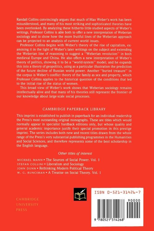 Produktbild: Weberian Sociological Theory