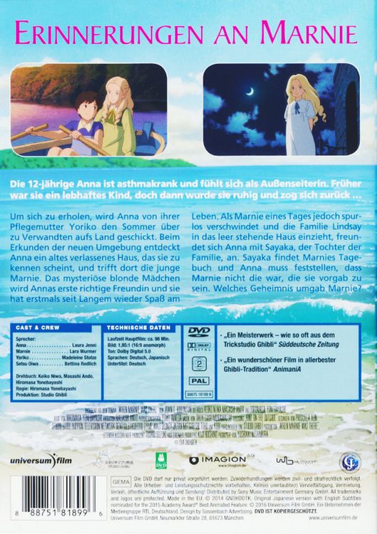 Produktbild: Erinnerungen an Marnie